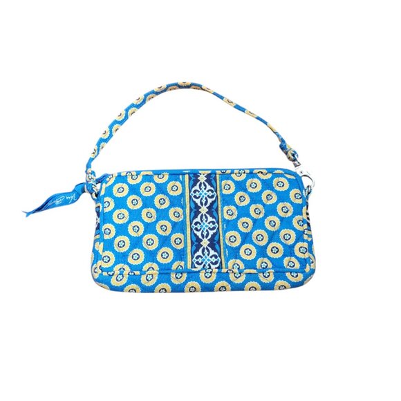 Vera Bradley Rivera Blue Zip Closing/Wristlet /Carryall Holder/ Wristlet. - Picture 1 of 14